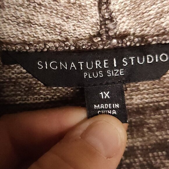Signature Studio Plus Brown Tan Open Front Cardigan Sweater 1X - Picture 5 of 6